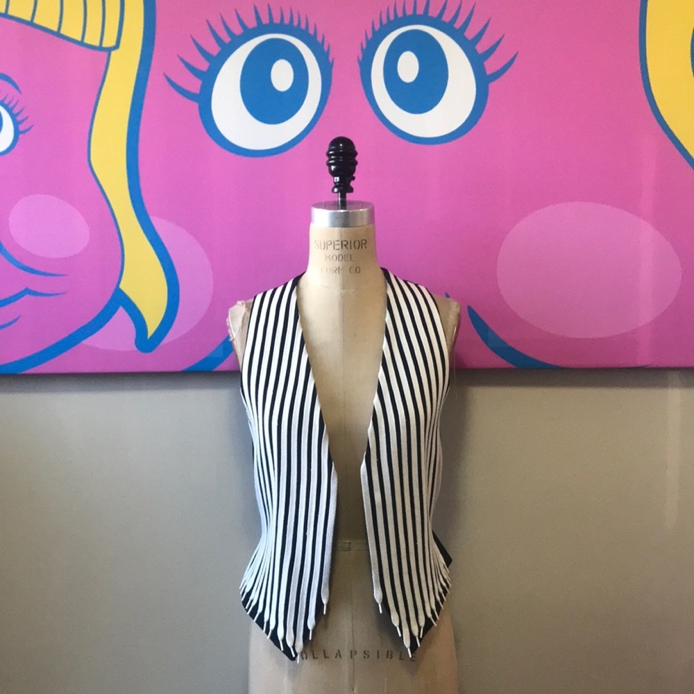 Moschino Cheap Chic Black White Shoe Laces Vest